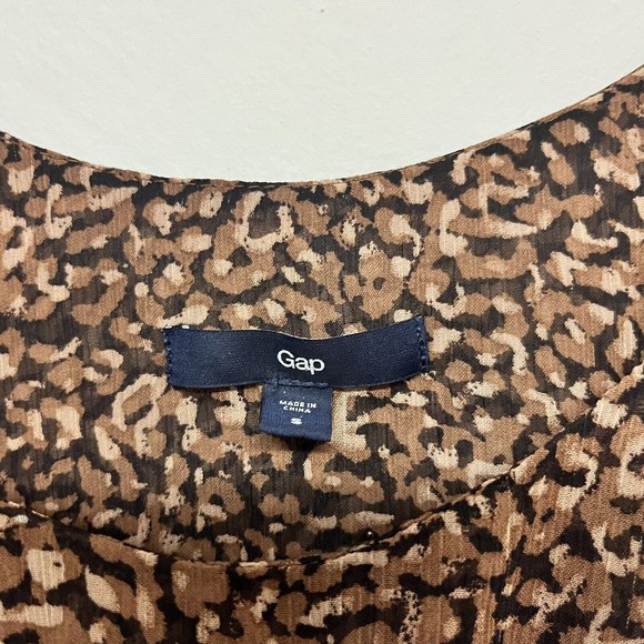 Gap Womens Sleeveless Cheetah Print Top Size S Tie Shoulder - Picture 5 of 8